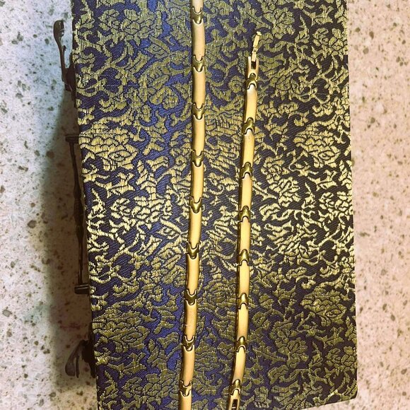 Luxury French Designer Gold-Plated Necklace & Bracelet Set, Signed, Late 1990s - Picture 8 of 14